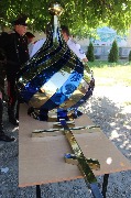 В станице Тбилисской на часовне, расположенной в парке имени сотни Андрея Гречишкина, установили новый купол с крестом