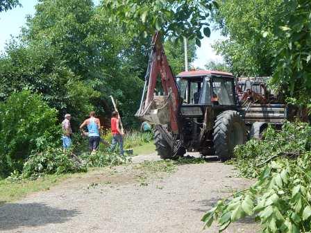 В Тбилисской и Северин продолжают косить траву