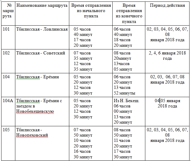График движения пассажирского автотранспорта