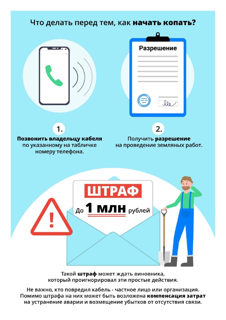 Об ответственности при повреждении инфраструктуры и объектов связи